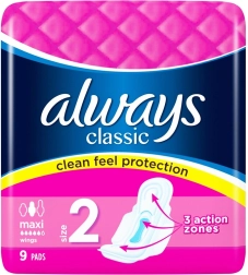 Always Classic Maxi hygienické vložky 9 ks