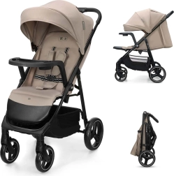 Športový kočík Kinderkraft Trig 3 s pultíkom stone beige