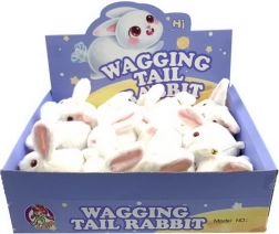 Ťahací zajac vrtí chvostíkom 14 cm