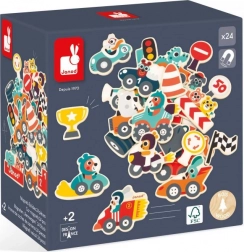 Drevené magnetky autá pre deti