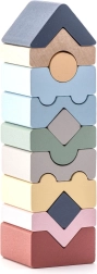 Cubika pastelová veža XI – drevená skladačka 12 dielov