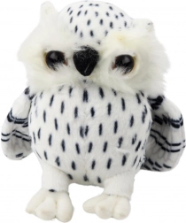 Malá plyšová sova biela s čiernymi bodkami 15 cm