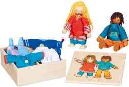 Goki bábiky Fynja a Fabio s oblečkami v drevenej krabičke