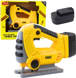 Detská akumulátorová priamočiara píla so svetlami a zvukmi – žltá