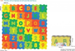 Peníkové podlahové puzzle 36 ks s číslami a písmenami z EVA pre deti 10m+