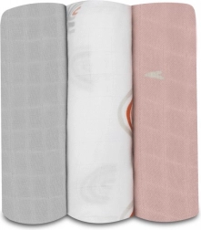 LIONELO bambusové plienky 3 ks, 70 × 70 cm – rainbow