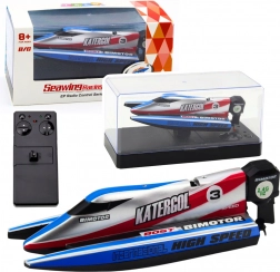 Diaľkovo ovládaný motorový čln modro-strieborný 14 cm