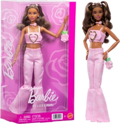 barbie deluxe style ružový denim – módna bábika s doplnkami