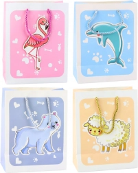 Darčeková taška zvieratká 3D pastelová