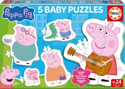 Baby puzzle Prasiatko PEPPA 5v1 (2–5 dielikov)