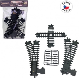 Koľajnice sada pre vláčikodráhu 22 cm s križovaním a výhybkami