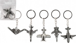 Kovový prívesok na kľúče v tvare lietadla 5–6 cm, mix dizajnov