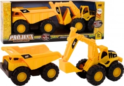 Stavebné stroje set bager sklápač Truck sťahovanie žltá