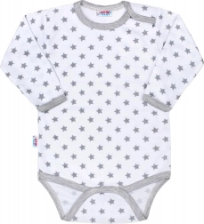 dojčenské body New Baby Classic II sivé s hviezdičkami