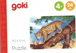 Goki drevené puzzle Africké zvieratá – jaguár, 24 dielikov