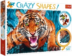 Puzzle Crazy Shapes 600 dielikov Tvár v Tvár s Tigrom Trefl