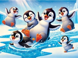 Drevené puzzle Veselí tučniaci WOODEN CITY, 40 dielikov