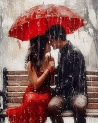 Diamantové maľovanie Láska za každého počasia 30 × 40 cm