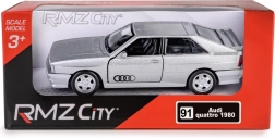 Kovový model RMZ City Audi Quattro Coupé strieborný 1:35 s pull-backom