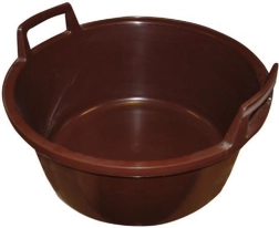 Plastový škopek 56 cm s úchytmi, hnedý, 40 l