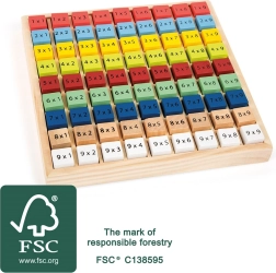 small foot drevená vzdelávacia tabuľka násobilky