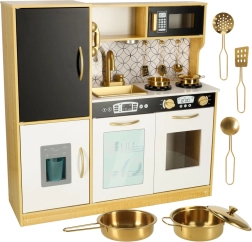 Detská drevená kuchynka s chladničkou a tabuľou LULILO