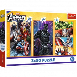 Puzzle 3x80 Akčné Dni - Disney Marvel Avengers
