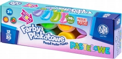 Temperové farby ASTRA pastelové 12×20 ml, 2 neónové