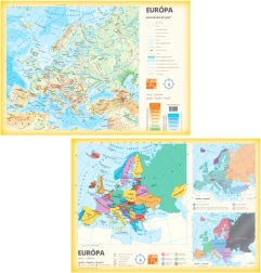 Mapa Európy A3 – obojstranná papierová
