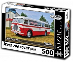 Puzzle retro autá – autobus Škoda 706 RO Lux (1951) 500 dielikov