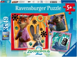 Puzzle RAVENSBURGER Zootropolis: Mesto zvierat 3×49 dielikov