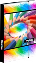 Box na zošity A4 pastelky s gumičkou