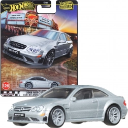 Hot Wheels Premium Boulevard – Mercedes‑Benz CLK 63 AMG Black Series model 1:64, strieborný
