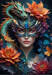 Puzzle Dievča s Drakom 1000 dielikov