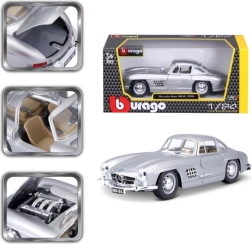 Bburago 1:24 Mercedes Benz 300SL strieborná 18-22023