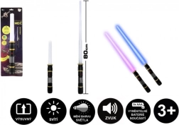 Skladací svetelný meč so svetlom a zvukmi, 80 cm