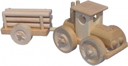 Drevený traktor s prívesom na kláty CEEDA CAVITY – prírodný