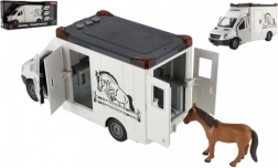 Prepravník zvierat s koňom a efektmi na zotrvačník