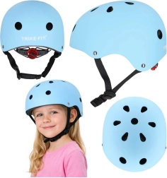 Detská cyklistická prilba Trike Fix s LED svetlom M 55–58 cm – Svetlomodrá