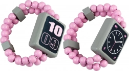 Drevené obojstranné hodinky – ružové