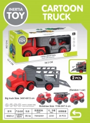 súprava vozidiel odťahové vozidlo s hasičskými autíčkami