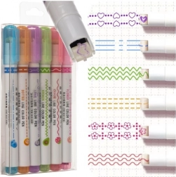 Sada dekoratívnych fixiek na vzory a šrafy 6 ks MAALEO