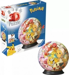 3D puzzle guľa POKÉMON – 72 dielikov na podstavci