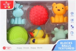 Sada gumových hračiek do vody pre bábätká – 6 ks