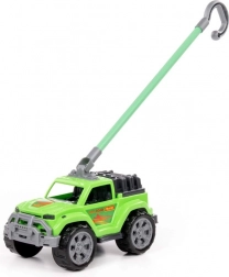 Tlačné auto pre deti so zelenou rukoväťou – off-road