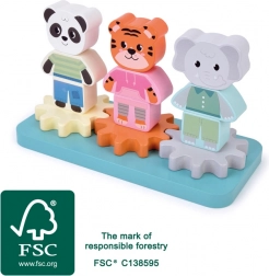 Drevená nasadzovacia hračka Priatelia z džungle SMALL FOOT