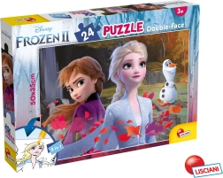 Frozen obojstranné puzzle 24 dielikov na vyfarbovanie