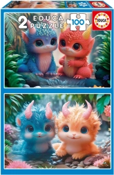 Educa Puzzle Roztomilé príšerky 2x100 dielikov