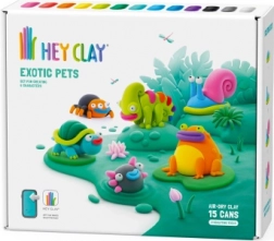 Hey Clay plastelína – exotické zvieratá, sada 15 kelímkov