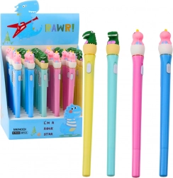 Svietiace dinosauří pero s LED osvetlením a viečkom